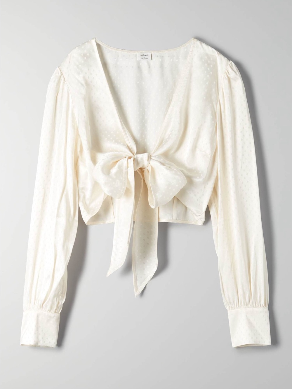Aritzia Wilfred Vivi Top Cream Satin
